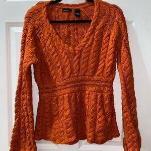 Orange Cable Knit Sweater
